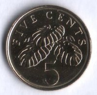 5 центов. 2004 год, Сингапур.