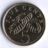 5 центов. 2004 год, Сингапур.