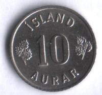 Монета 10 эйре. 1966 год, Исландия.