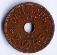 Монета 2 эре. 1934(N;GJ) год, Дания.