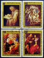 Набор почтовых марок (4 шт.). "Картины Рубенса". 1978 год, Республика Конго.