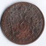 Монета 6 крейцеров. 1800(C) год, Священная Римская империя.