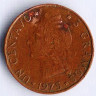 Монета 1 сентаво. 1975 год, Доминиканская Республика.