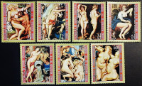 Набор почтовых марок (7 шт.) с блоками (2 шт.). "Картины Питера Пауля Рубенса". 1973 год, Экваториальная Гвинея.