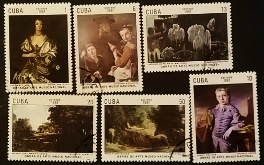 Набор почтовых марок  (6 шт.). "Картины из Национального музея (1981)". 1981 год, Куба.