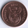 5 центов. 2001 год, ЮАР. (Afrika-Dzonga).