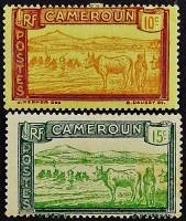Набор марок (2 шт.). "Деревенские мотивы". 1925 год, Камерун.
