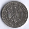 Монета 1 марка. 1955 год (F), ФРГ.