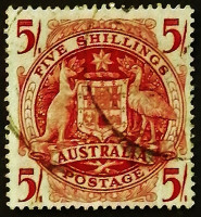 Почтовая марка. "Государственный герб". 1949 год, Австралия.