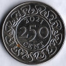 Монета 250 центов. 2021 год, Суринам.