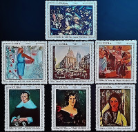 Набор марок (7 шт.). "Картины из Национального музея". 1970 год, Куба.