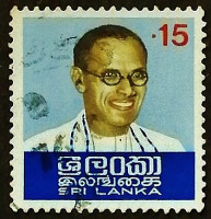 Почтовая марка. "Премьер-министр Бандаранаике". 1974 год, Шри-Ланка.