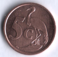 5 центов. 1999 год, ЮАР.
