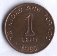 1 цент. 1967 год, Тринидад и Тобаго (колония Великобритании).