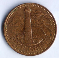 Монета 5 центов. 1991 год, Барбадос.