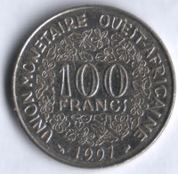 Монета 100 франков. 1997 год, Западно-Африканские Штаты.