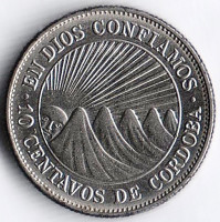Монета 10 сентаво. 1972 год, Никарагуа.