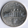 Монета 1/2 доллара. 1982(D) год, США. 250 лет со дня рождения Вашингтона.