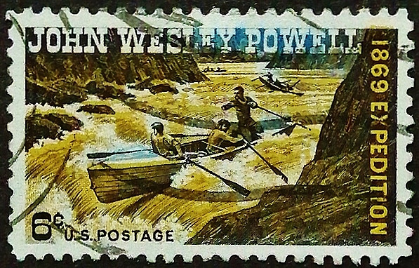 Почтовая марка. "Джон Уэсли Пауэлл". 1969 год, США.