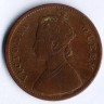 Монета 1/4 анны. 1862(c) год, Британская Индия.
