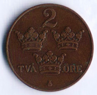 Монета 2 эре. 1914 год, Швеция.