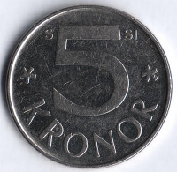 Монета 5 крон. 2008(SI) год, Швеция.