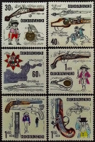 Набор марок (6 шт.). "Историческое огнестрельное оружие". 1969 год, Чехословакия.