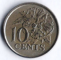 Монета 10 центов. 2006 год, Тринидад и Тобаго.