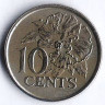 Монета 10 центов. 2006 год, Тринидад и Тобаго.