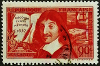 Почтовая марка. "Рене Декарт". 1937 год, Франция.