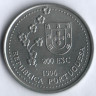 Монета 200 эскудо. 1996 год, Португалия. Путешествие португальцев на Тайвань.