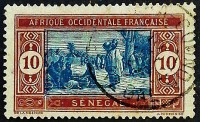 Почтовая марка (10 c.). "Местный рынок". 1925 год, Сенегал.