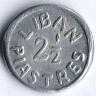 Монета 2-1/2 пиастра. 1941 год, Ливан.