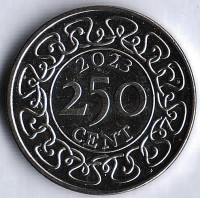 Монета 250 центов. 2023 год, Суринам.