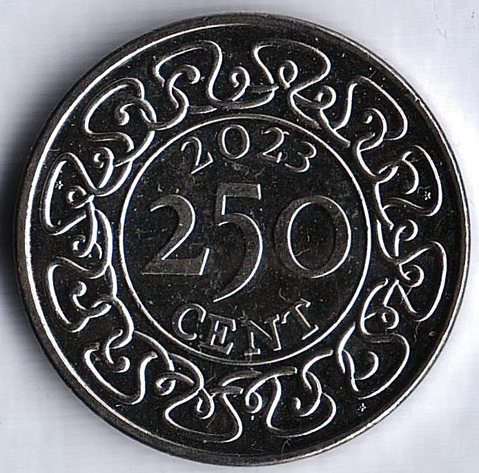 Монета 250 центов. 2023 год, Суринам.