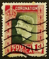 Почтовая марка. "Коронация короля Георга VI". 1937 год, Южная Африка.