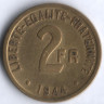 Монета 2 франка. 1944 год, Франция. Для обращения в Алжире.