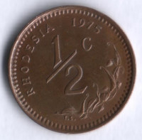 Монета 1/2 цента. 1975 год, Родезия.