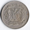 Монета 1/2 песо. 1973 год, Доминиканская Республика.