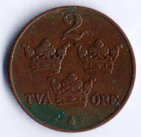 Монета 2 эре. 1915 год, Швеция.