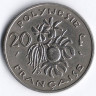 Монета 20 франков. 1969 год, Французская Полинезия.