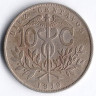 Монета 10 сентаво. 1919 год, Боливия.