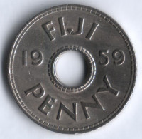 1 пенни. 1959 год, Фиджи.