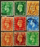 Набор почтовых марок (30 шт.). "Король Георг VI". 1937-1952 годы, Великобритания.