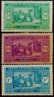Набор марок (3 шт.). "Местный рынок". 1926 год, Сенегал.