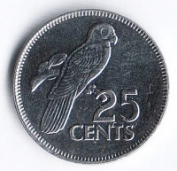 Монета 25 центов. 2012 год, Сейшельские острова.