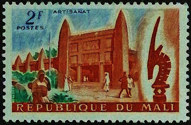Марка почтовая. "Дворец искусств". 1961 год, Мали.