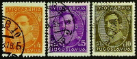 Набор почтовых марок (3 шт.). "Король Александр". 1933 год, Королевство Югославия.