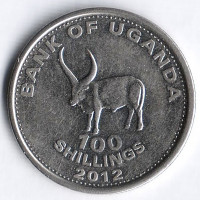 Монета 100 шиллингов. 2012 год, Уганда.