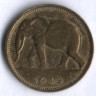 Монета 1 франк. 1949 год, Бельгийское Конго.